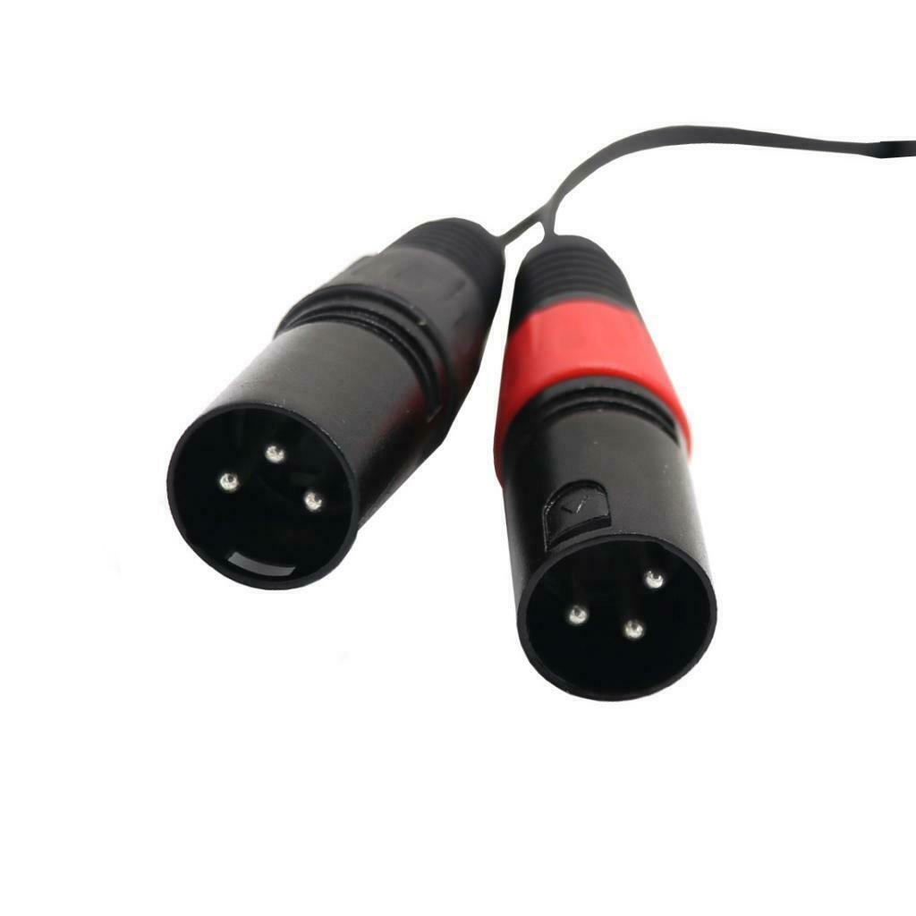 Dual 3 Pin XLR Male to 3.5mm Stereo   Mic Audio Splitter Cable