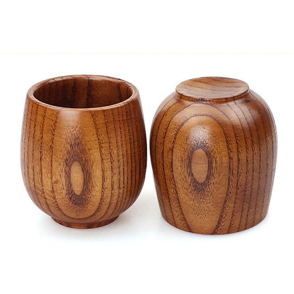 Primitive Handmade Wooden Drinking Cup Coffee Mug Tea Cup Breakfast Beer Milk 8x