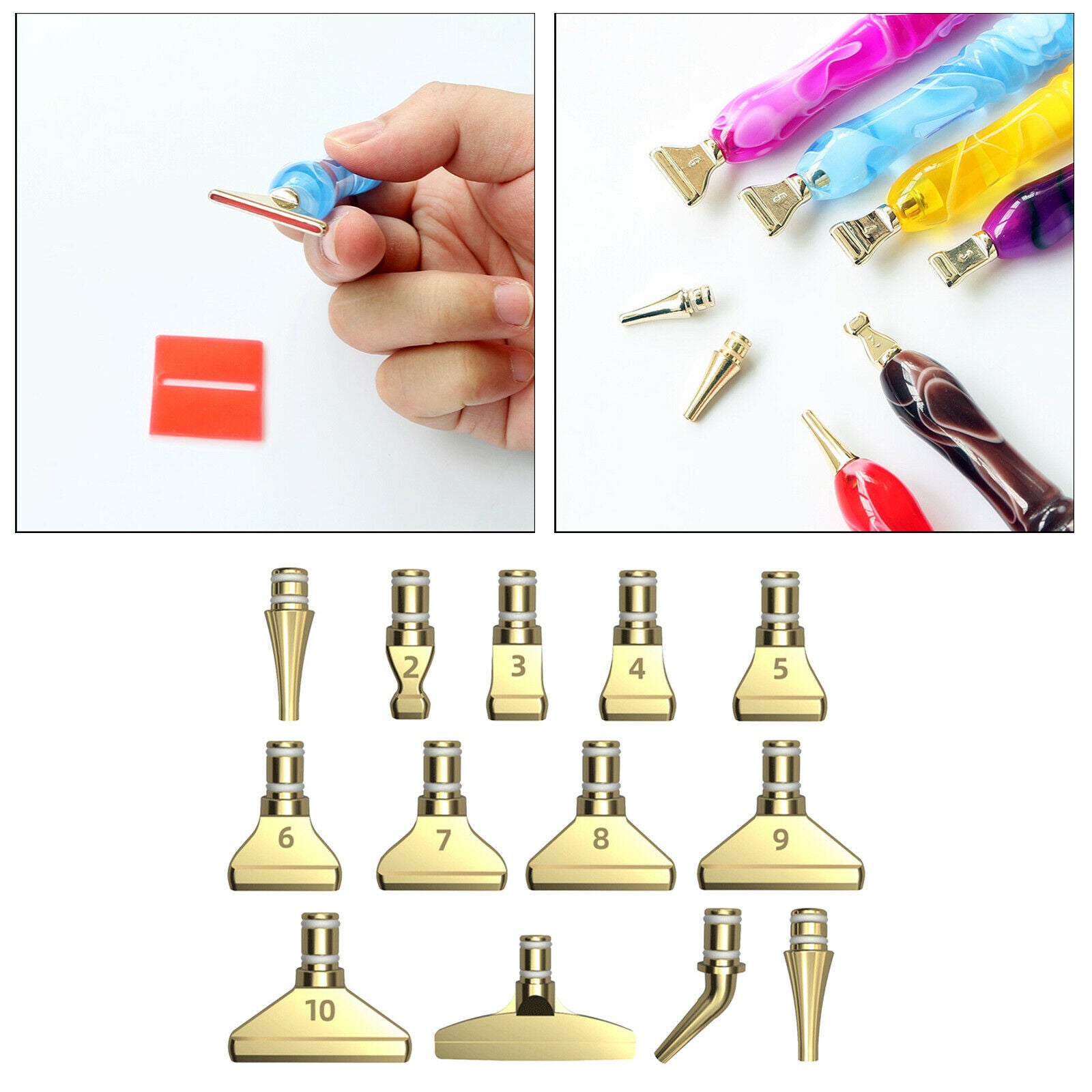 Multi Placer Kit Metal Square Drill Pen Heads for Drill Pen Tips Accessories