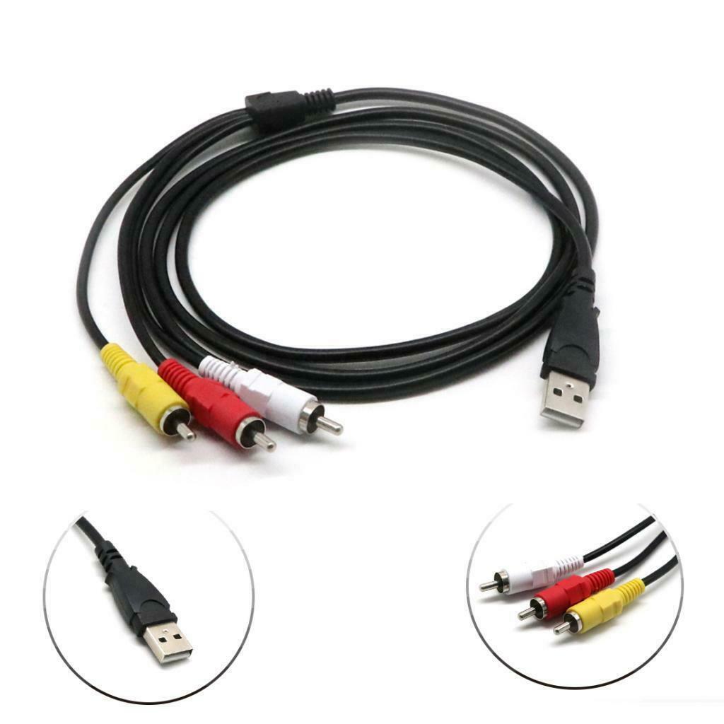 USB A to 3RCA Cable, 1.5m/5ft USB Male to 3 RCA Male Jack Splitter Audio Video