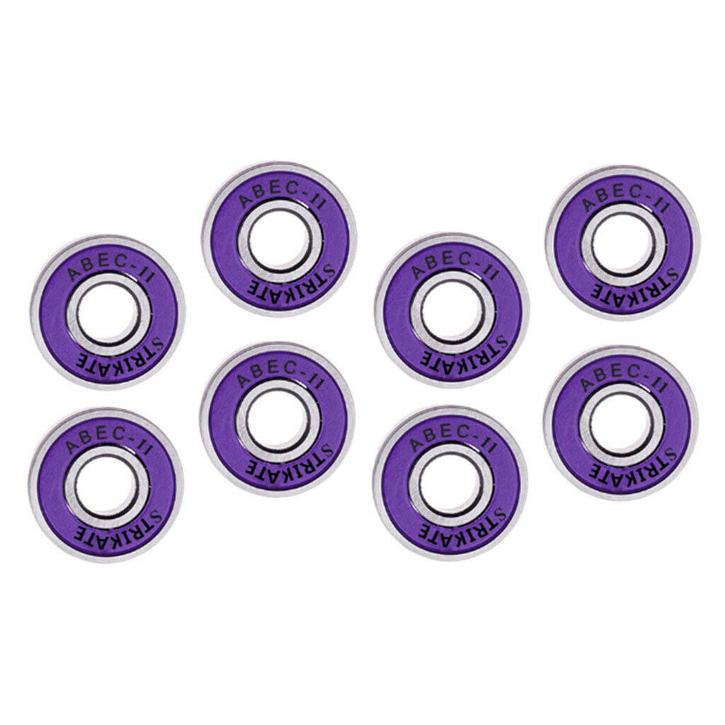 2X Skateboard Bearing 608rs Abec 11 Integrated spacer Longboard Bearing Purple
