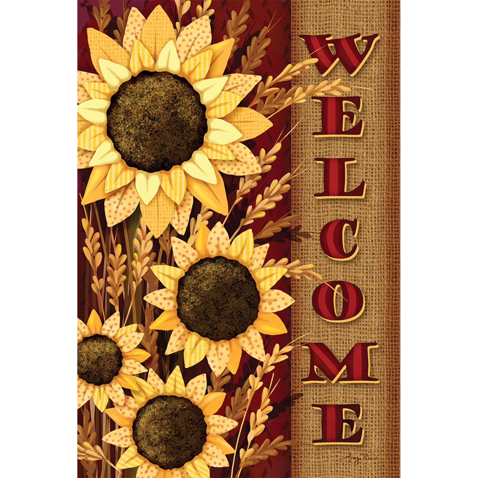 Toland Welcome Sunflowers 28 x 40 Colorful Yellow Flower Fall Autumn House Flag