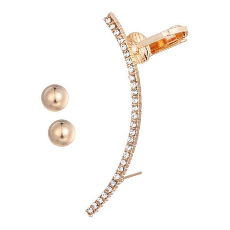 Crystal Dangle Earrings Golden Asymmetric Ear Studs Fashion Jewelry Womens