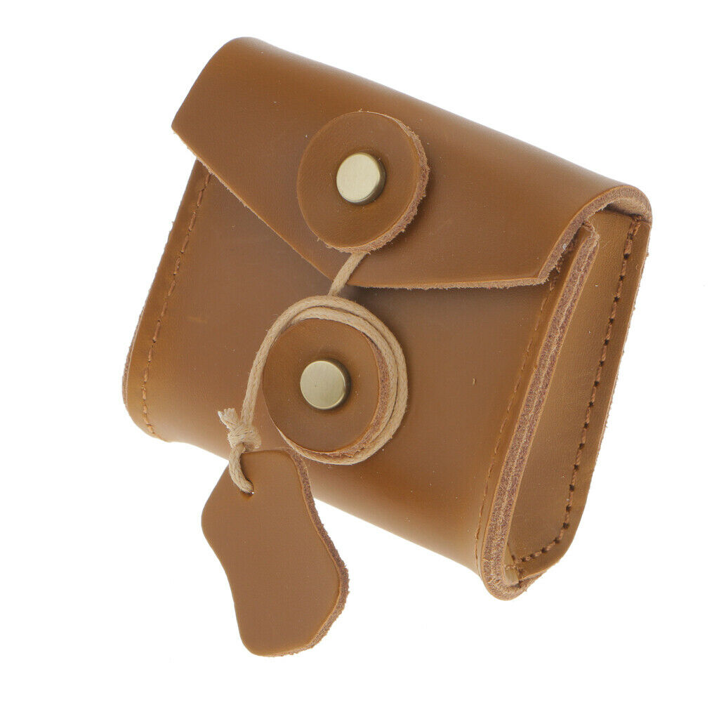 Leather Earphone Case Headphones Storage Bag Charger Data Cable  Light Brown