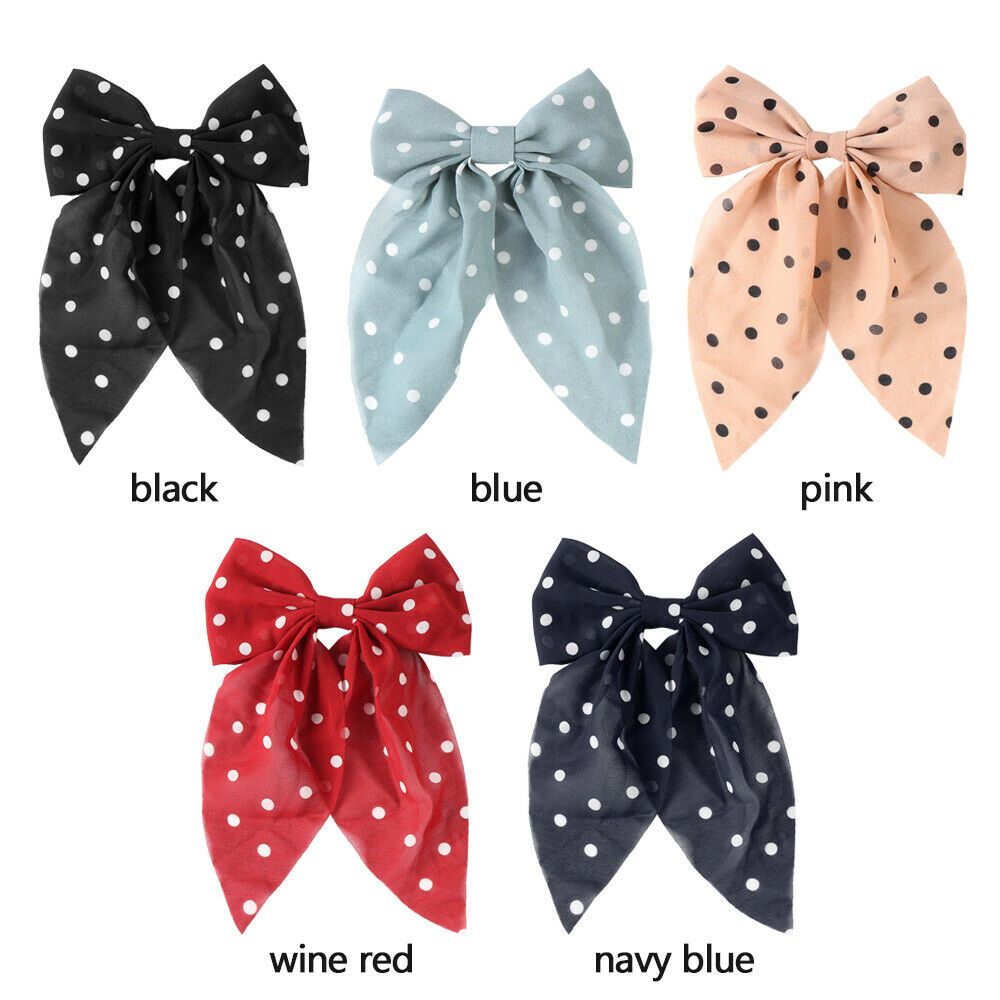 Cute Double Layer Hair Clip Bowknot Hairpins Duckbill Hair Clip Polka Dot Clips