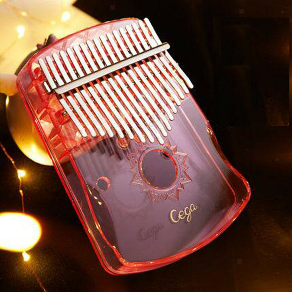 Transparent 17-Key Kalimba Mbira Thumb Piano Instrument Supplies Pink