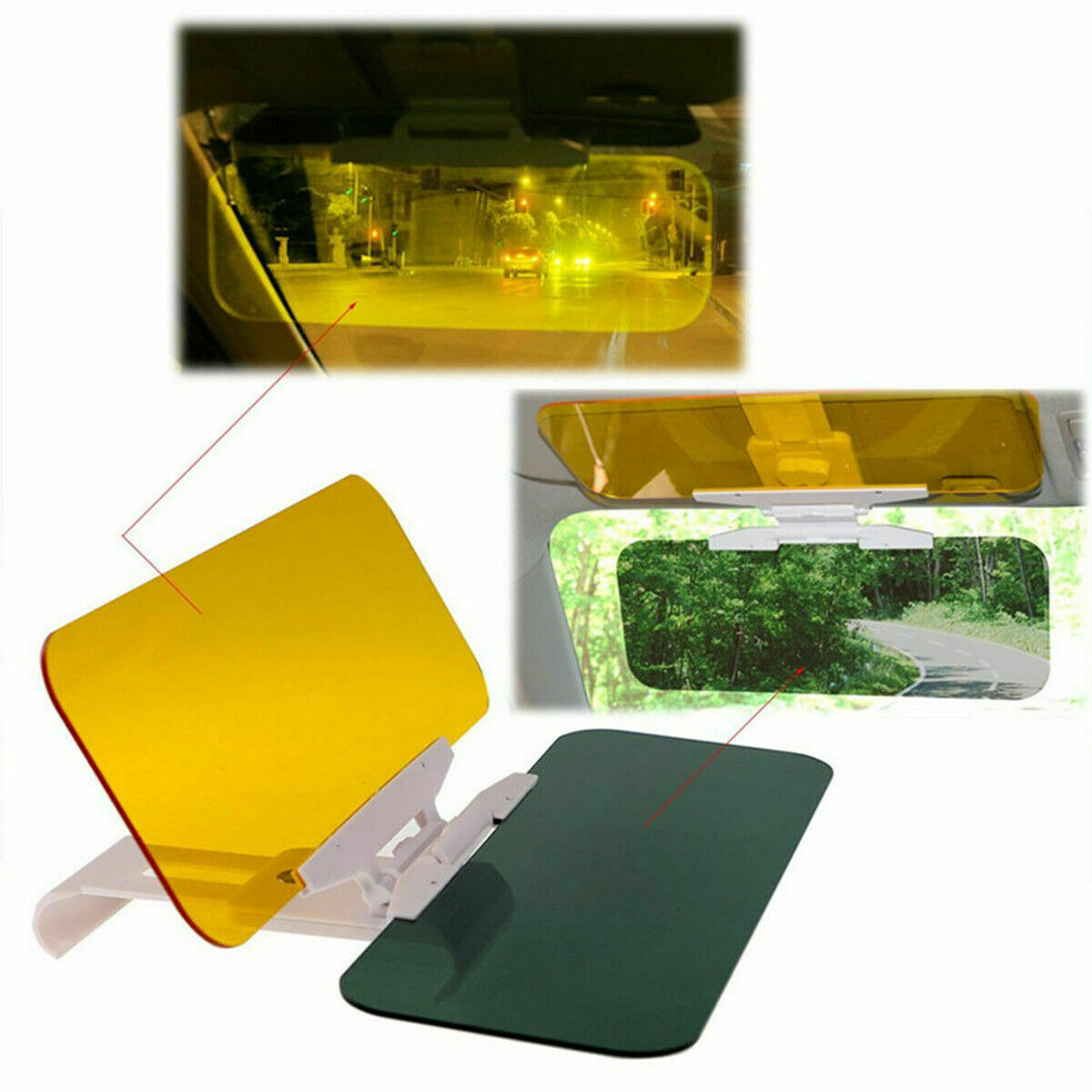 Car Sunshade Day and Night Sun Visor Anti-dazzle Goggles Clip-on Driving Shield