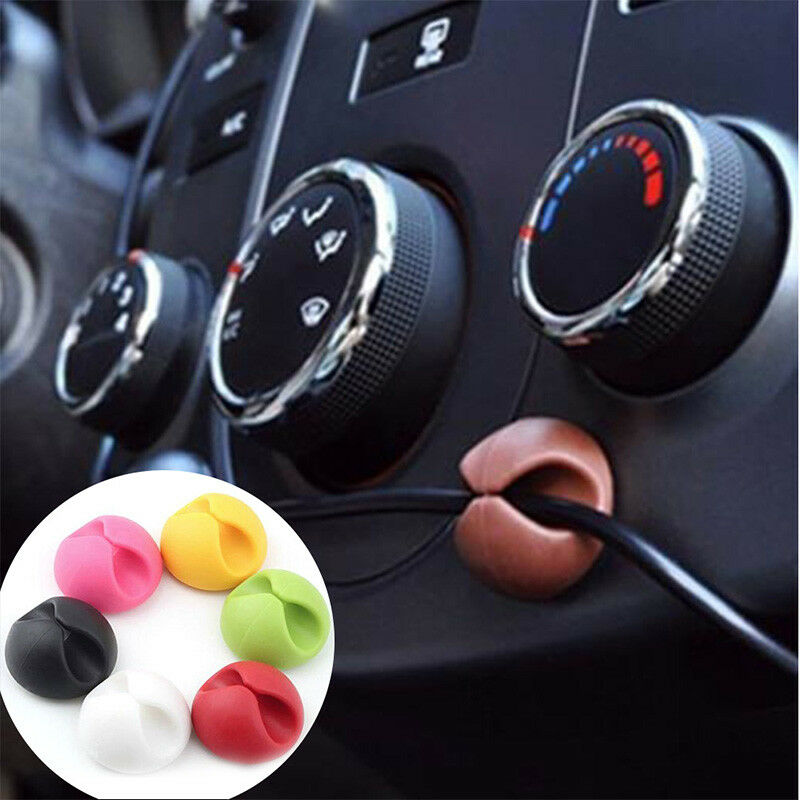 6X Cable Drop Clip Desk Tidy Organiser Wire Cord Lead USB Charger Holder F.l8