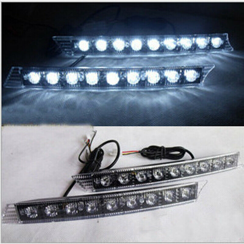 2PCS Car SUV 9 LED Daytime Running Lights Flashing Lamp Strip with Turn Signal
