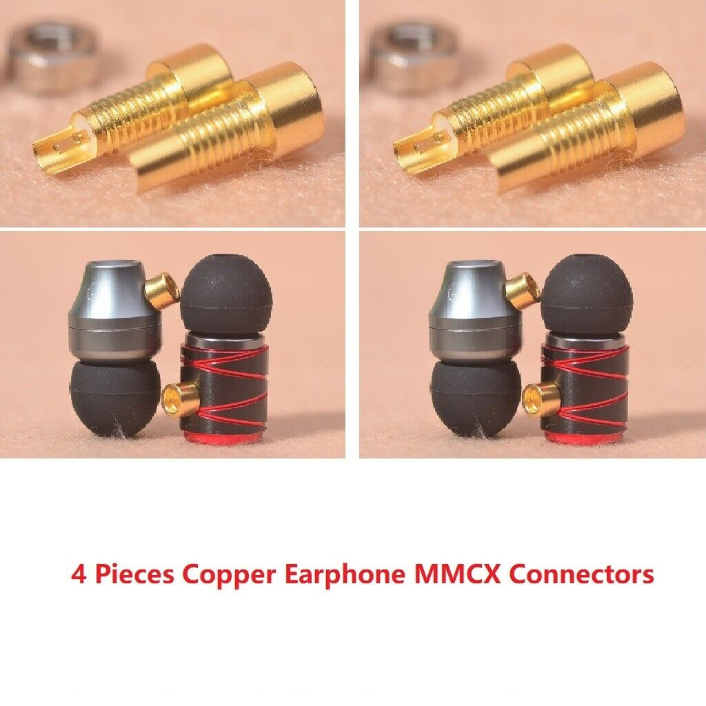 4 Pieces Pure Copper MMCX Female Connectors Headset Wire Solder Connector
