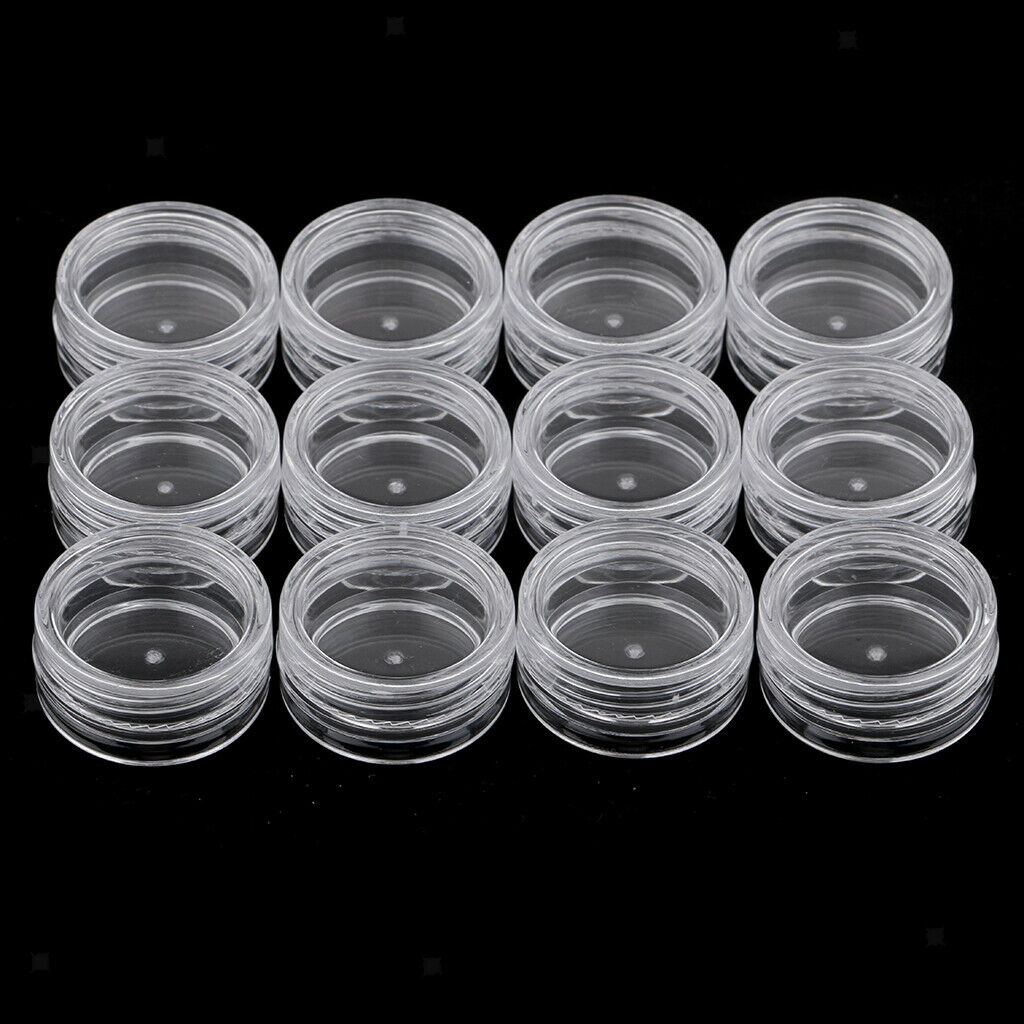 Empty 12 Space Nail Art Tips Decor Rhinestones Beads Storage Clear Box Case