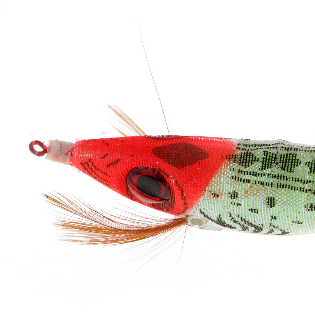 6pcs 10cm Glow in the Dark Luminous Shrimp Fishing Lure Bait Squid Jigs Hook