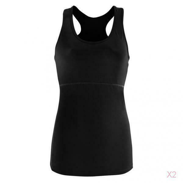 2x Sports Women's Tights Vest Running Yoga Fitness Quick-Drying Vest T-Shirt