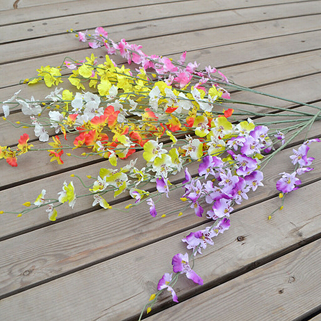 10pcs Artificial Butterfly Orchid Real Touch Flowers Xmas Room Decor White