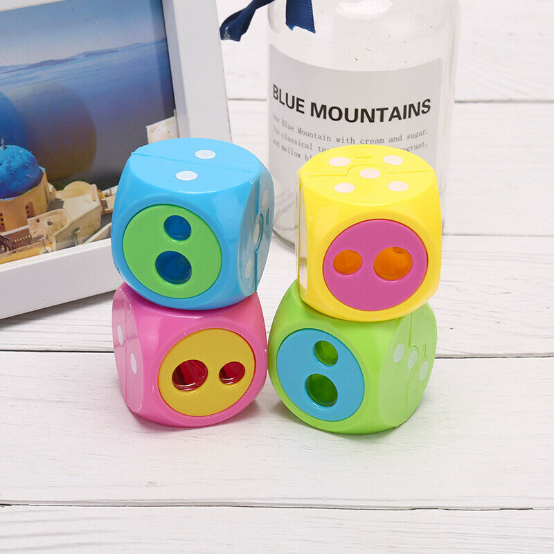 Plastic Dice Pencil Sharpener Cutter Stationery Kids School Office Handy H.l8