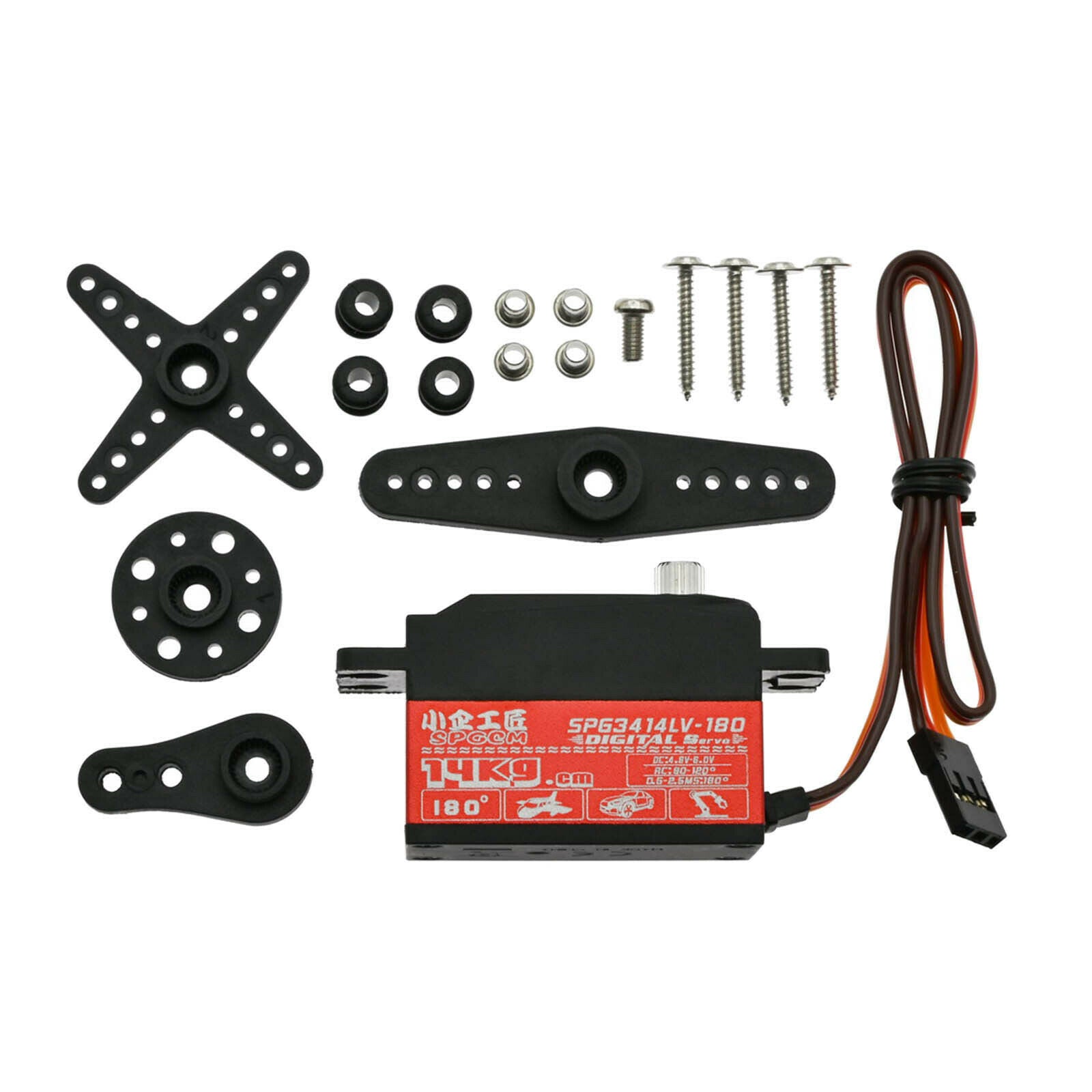 SPG3414LV 14kg Full Metal Servo for 1/10 Car DIY Control Angle 180° Accs