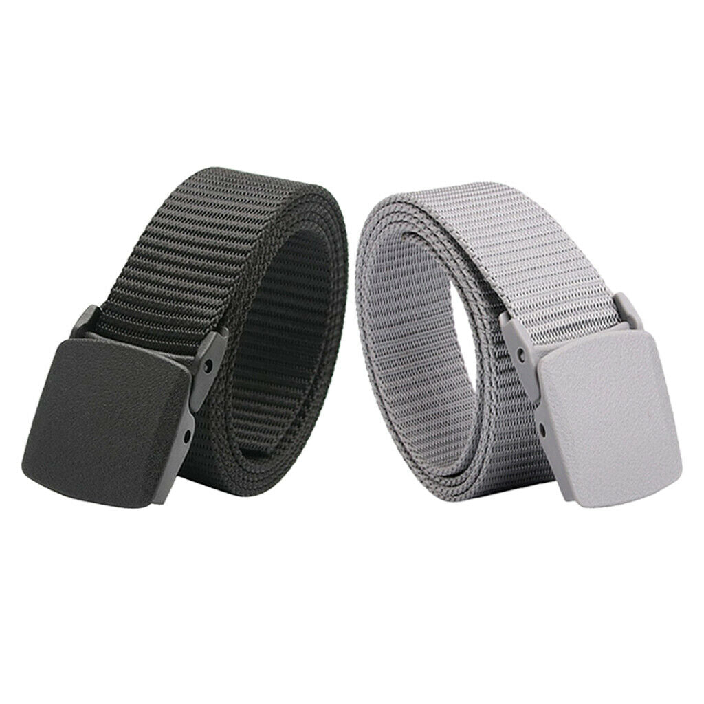 2pcs Casual Army Nylon Webbing Belt Work Travel Military Police Waistband