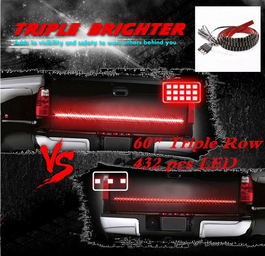 60" 5 Mode 3 Color LED Tailgate light Reverse Brake Turn Signal Tail Light Bar
