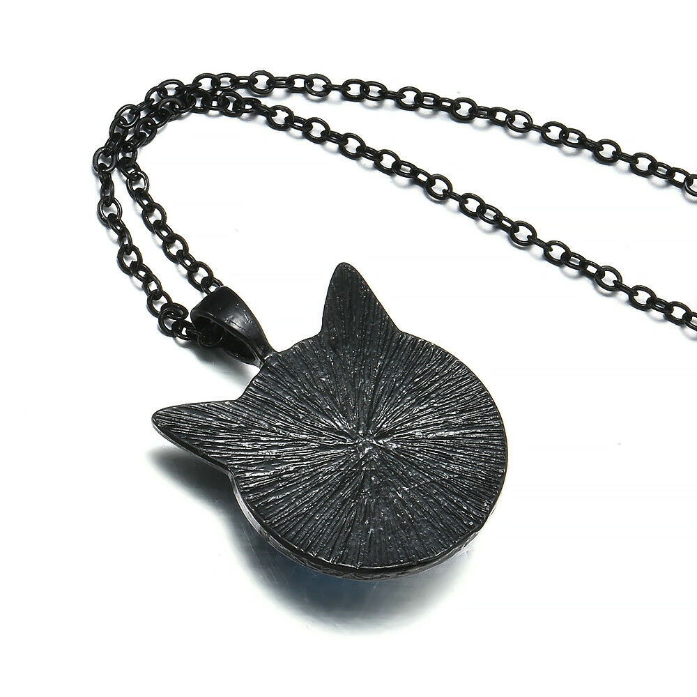 New Nordic Wiccan Wolf Photo Cabochon Glass Black Chain Pendant Necklace