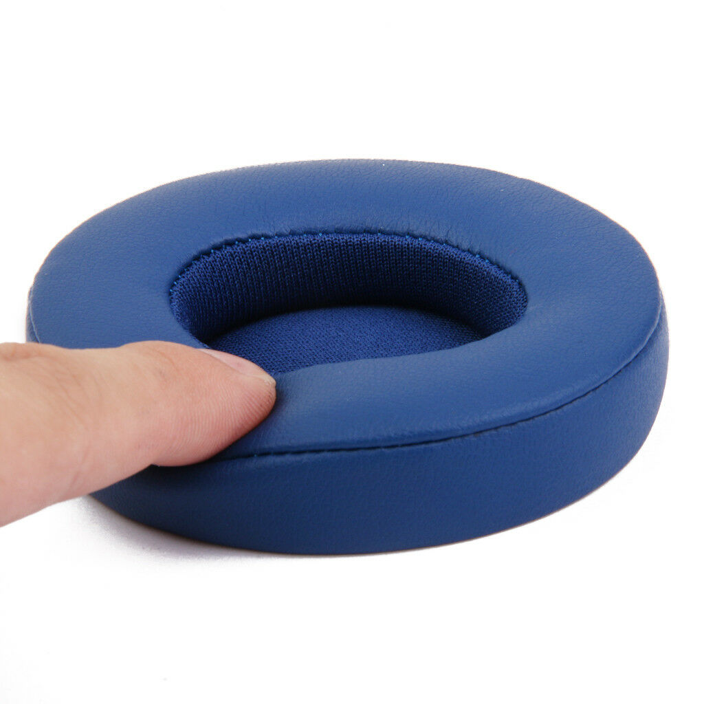 1 Pair Soft Protein Leather Ear Pads Cushion for Monster Beats SOLO 2.0 Blue