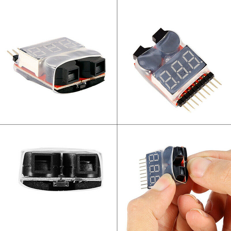 RC Lipo Battery Low Voltage Alarm 1S-8S Buzzer Indicator E2P6 M5B2 Tester Y1V9