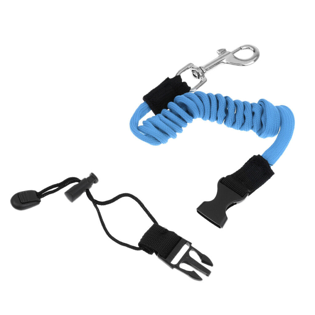 2x Kayaking Paddle Leash Holder Safety Lanyard Coiled Cord Heavy Duty Rope
