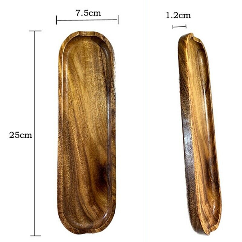 Teak Rectangular Wooden Plate Small Leaf Acacia Fruit Plate Snack Plate WoodS6Z2