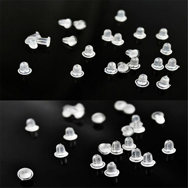 Silicone Earring Back Plugs Stoppers Ear Post Nuts 4MM Jewelry Findings 500PCS