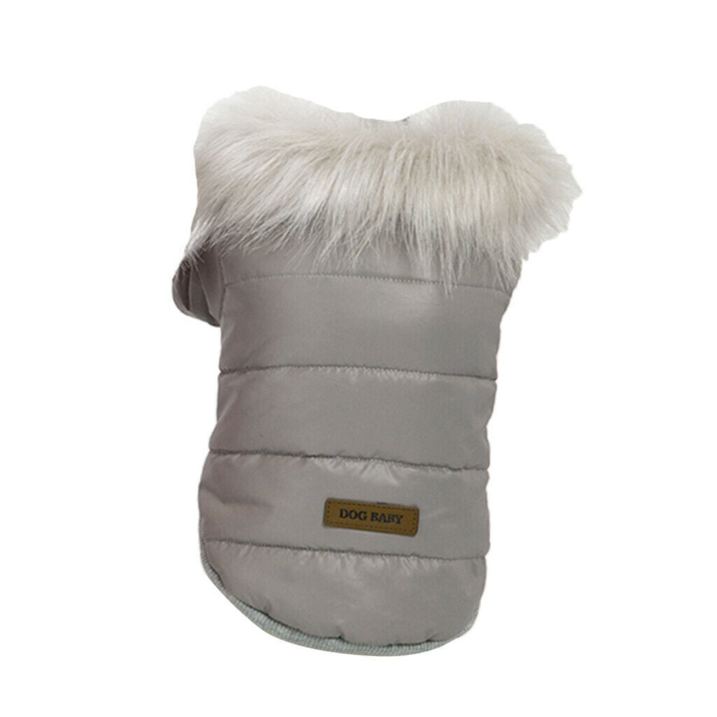 Dog Winter Warm Jacket Dog Cold Weather Coat Dog Warm Jackets Gray M