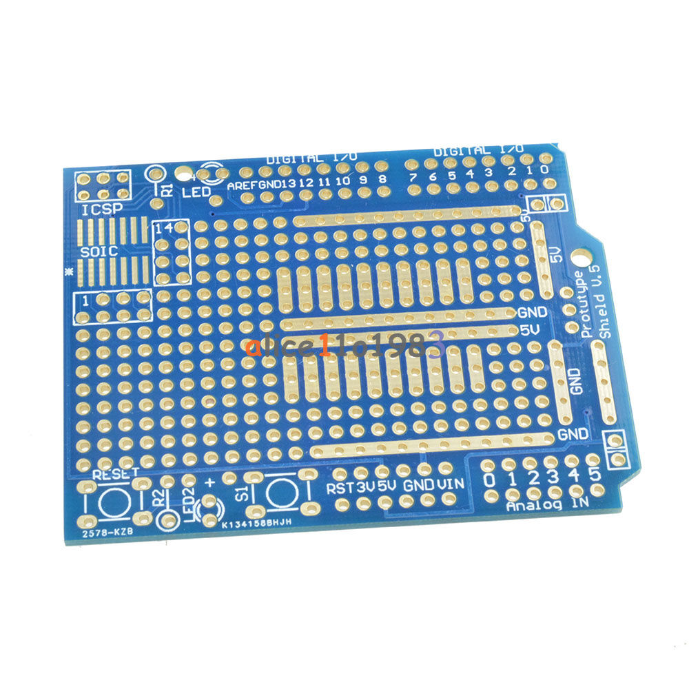 Prototype PCB for Arduino UNO R3 Shield Board FR-4 Fiber 2mm+2.54mm Pitch DIY