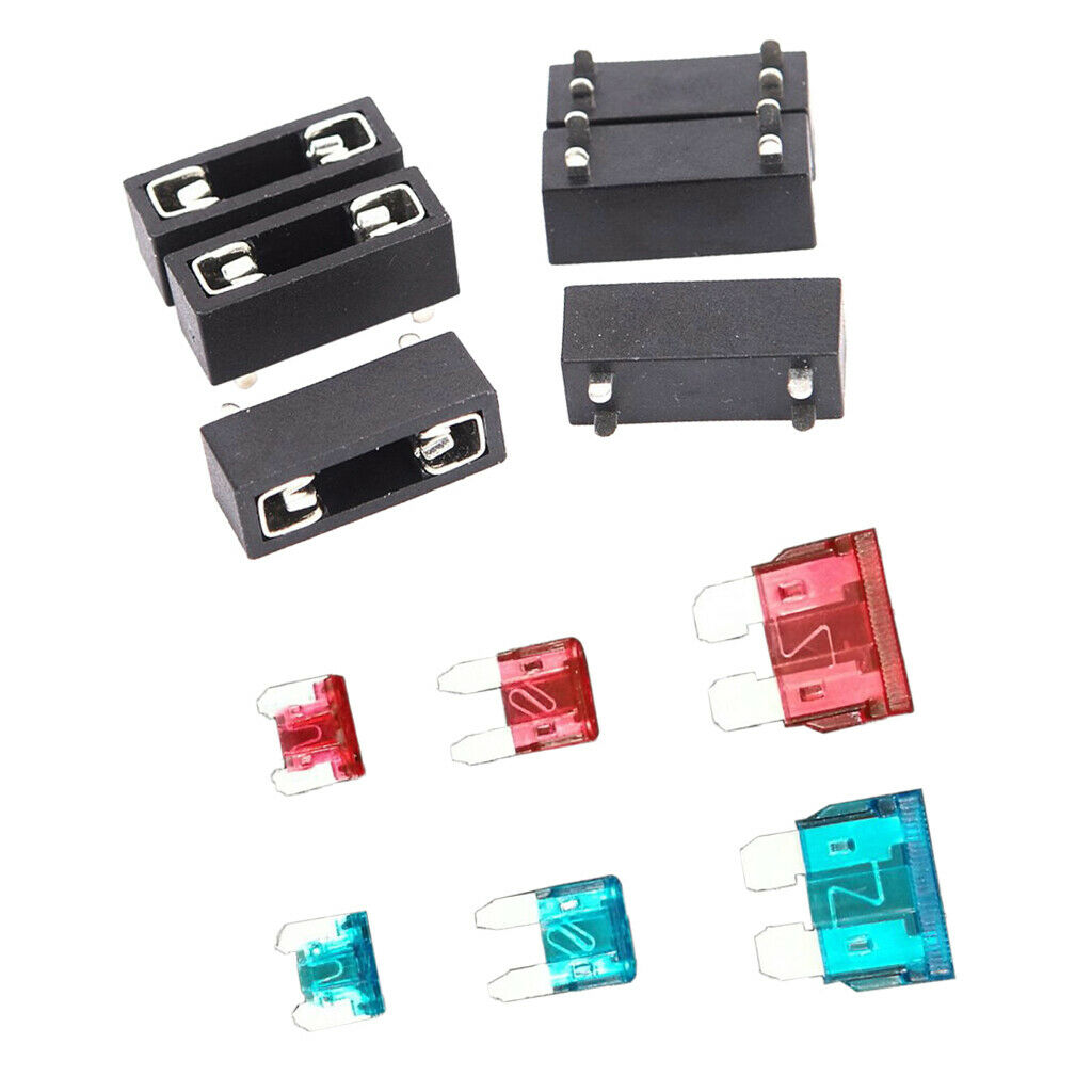 Pack of 6 Fuse PCB Panel Brackets 6 X 20mm + 10A 15A Mini Small Medium
