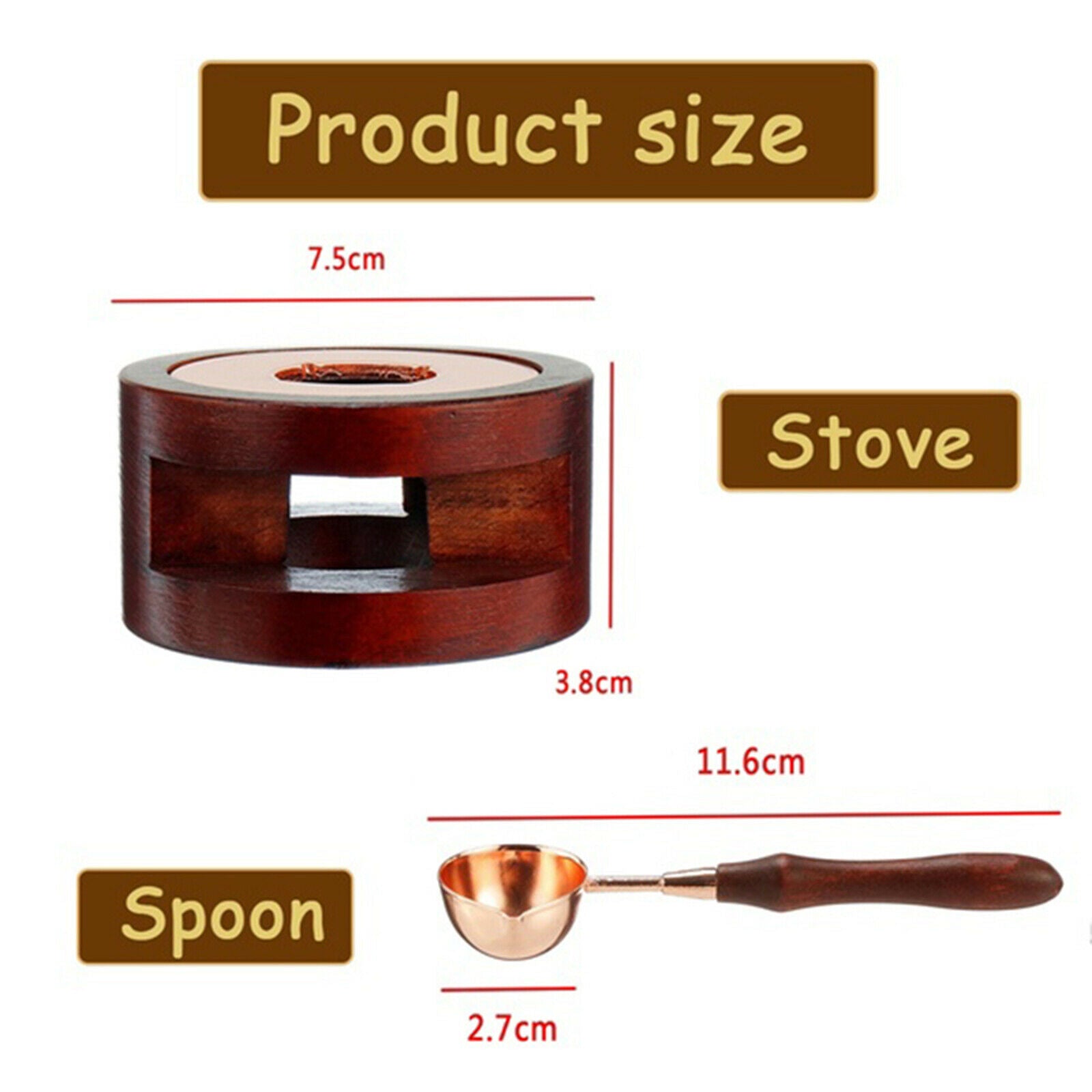 Retro Sealing Stamp Wax Seal Stamp Warmer Stove Melting Spoon Kits Tool