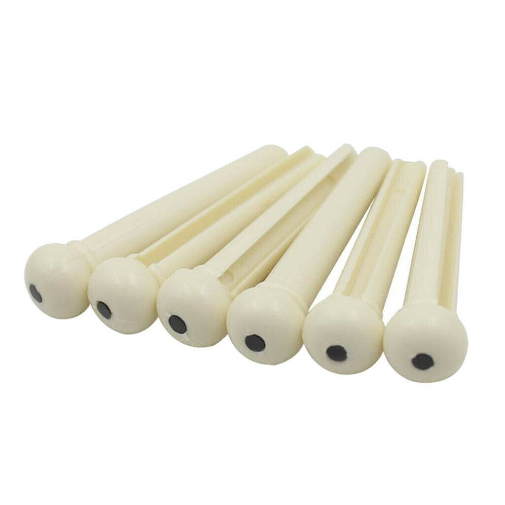 6 Pieces Wooden Guitar Replacement Bridge Pins 40 X  10 Mm