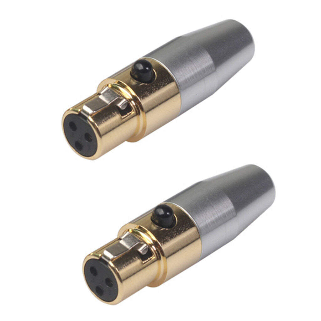 2x XLR Male Female 3Pin Audio Soldering Plug Pure Copper Shell Mic Cable