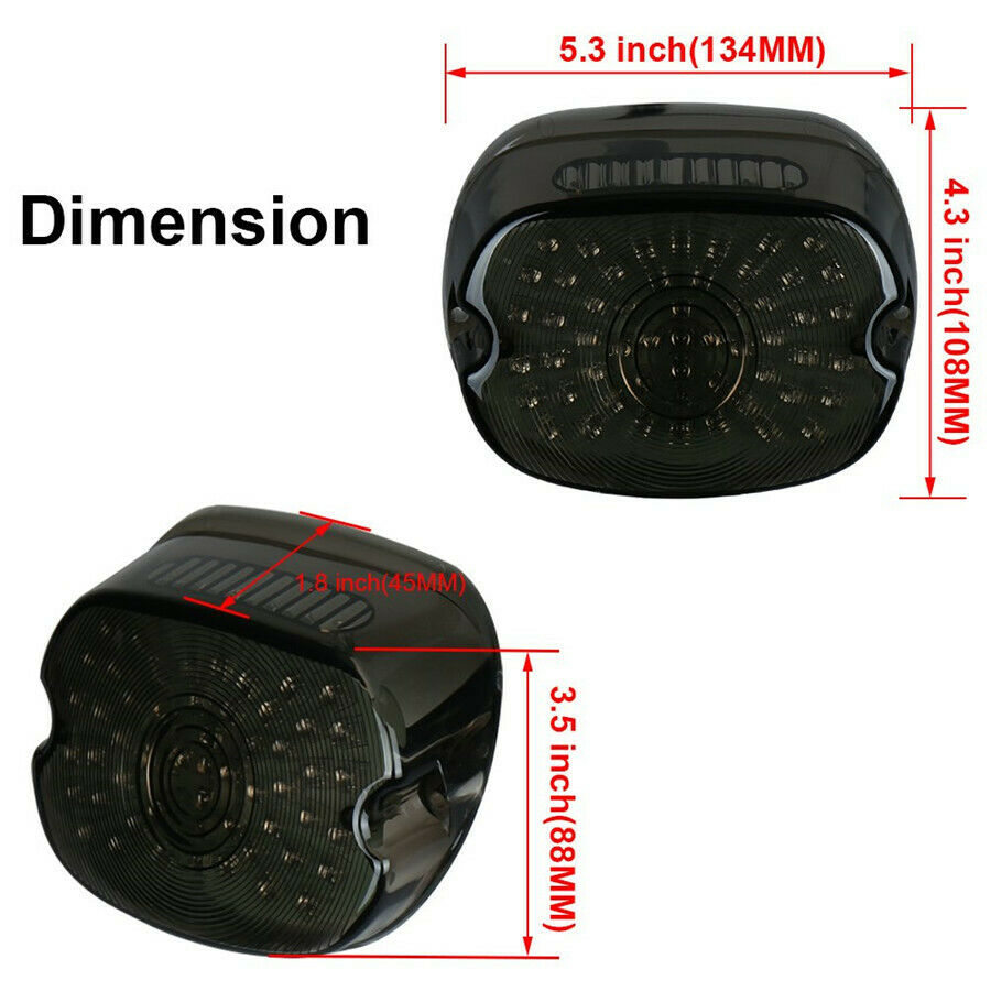 Motorcycle Smoke Lens LED Tail Light Brake Turn Signal For Tour Road King Glide
