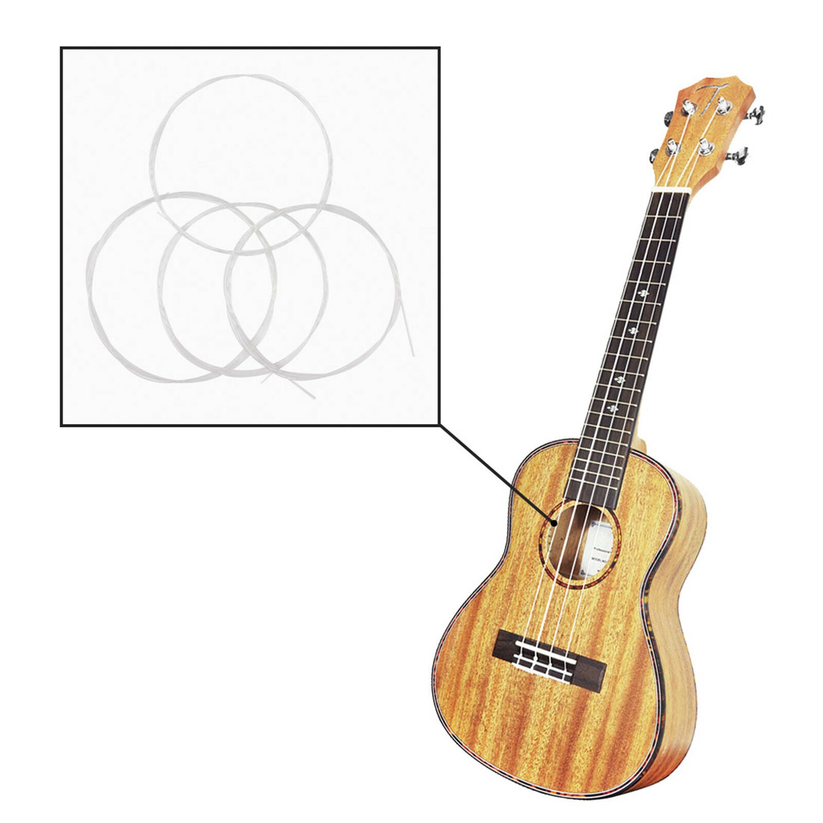 3sets Clear Nylon Ukelele Strings for Ukulele Parts (0.56 - 0.81 mm)