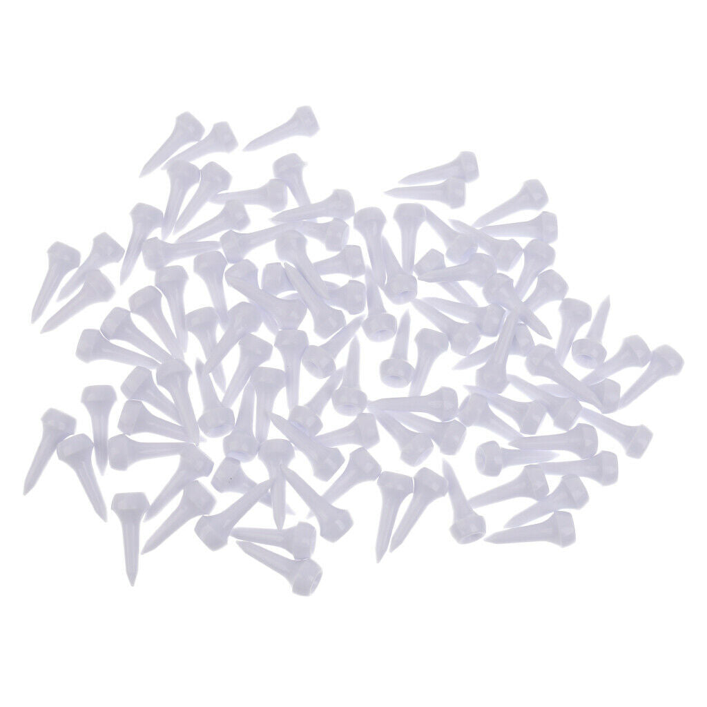 100 Pieces Of White Plastic Tees Golf