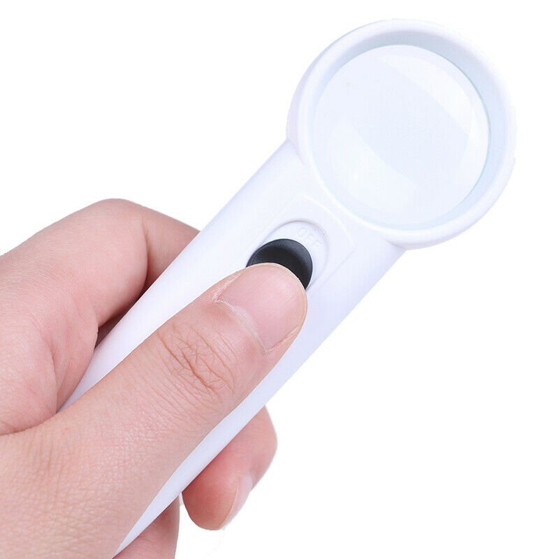 15X Handheld Glass Loupe 2 LED Jewelry Magnifier Magnifying Glass repair .l8