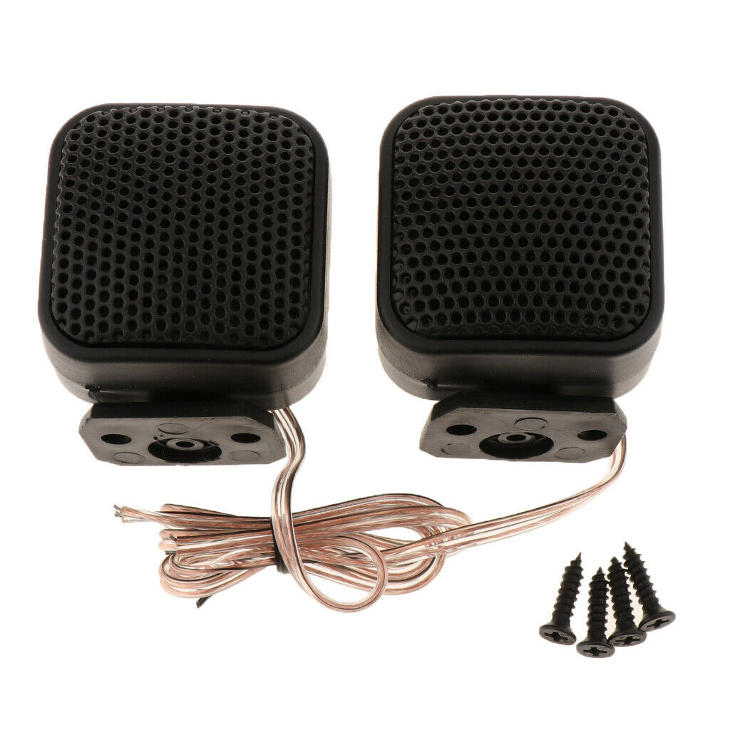Lovoski 1 Pair Car Silk Square Tweeter Speakers Treble Audio Loudspeaker