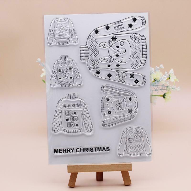 Christmas Sweater Embossing Clear Stamp for Scrapbook Album Paper Card