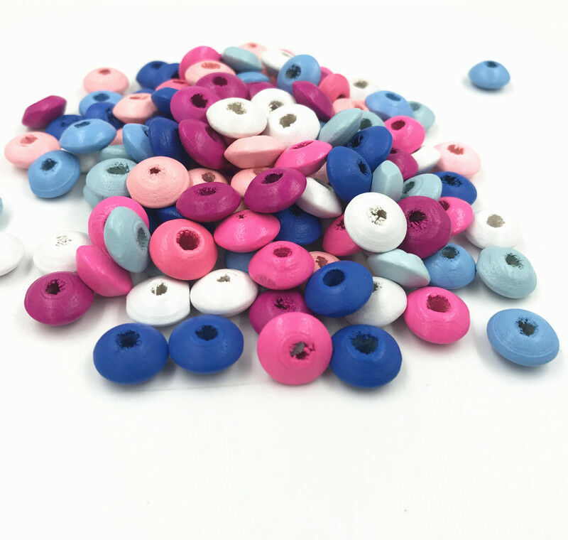 100X Wooden Spacer Beading Beads Loose Bead  Makeing Bracelet Necklace 12mm