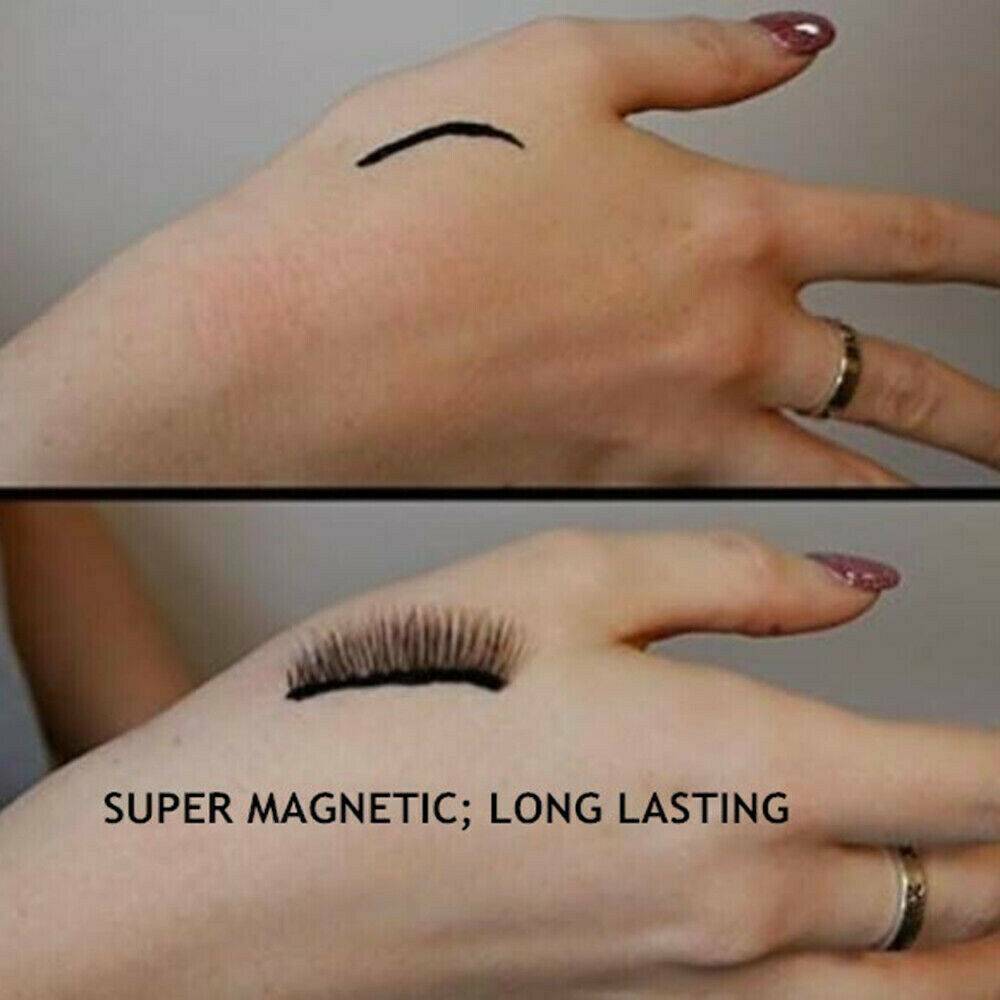 3 Pairs Waterproof Magnetic Eyeliner Eyelashes and Tweezer Long Lashes Kit 2019