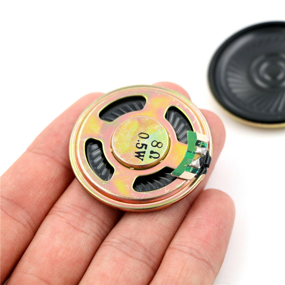 2pcs New 40mm 8ohm 8Ω 0.5W Audio Speaker Stereo Woofer LoudspeakerTrumpetHornBDA