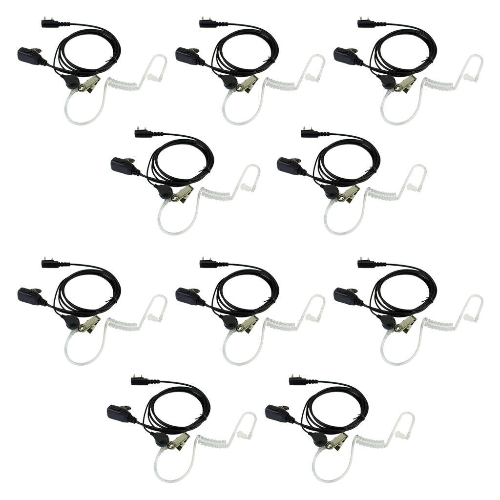 10X Covert Acoustic Tube Earpiece Headset Mic for HYT Puxing Wouxun Baofeng