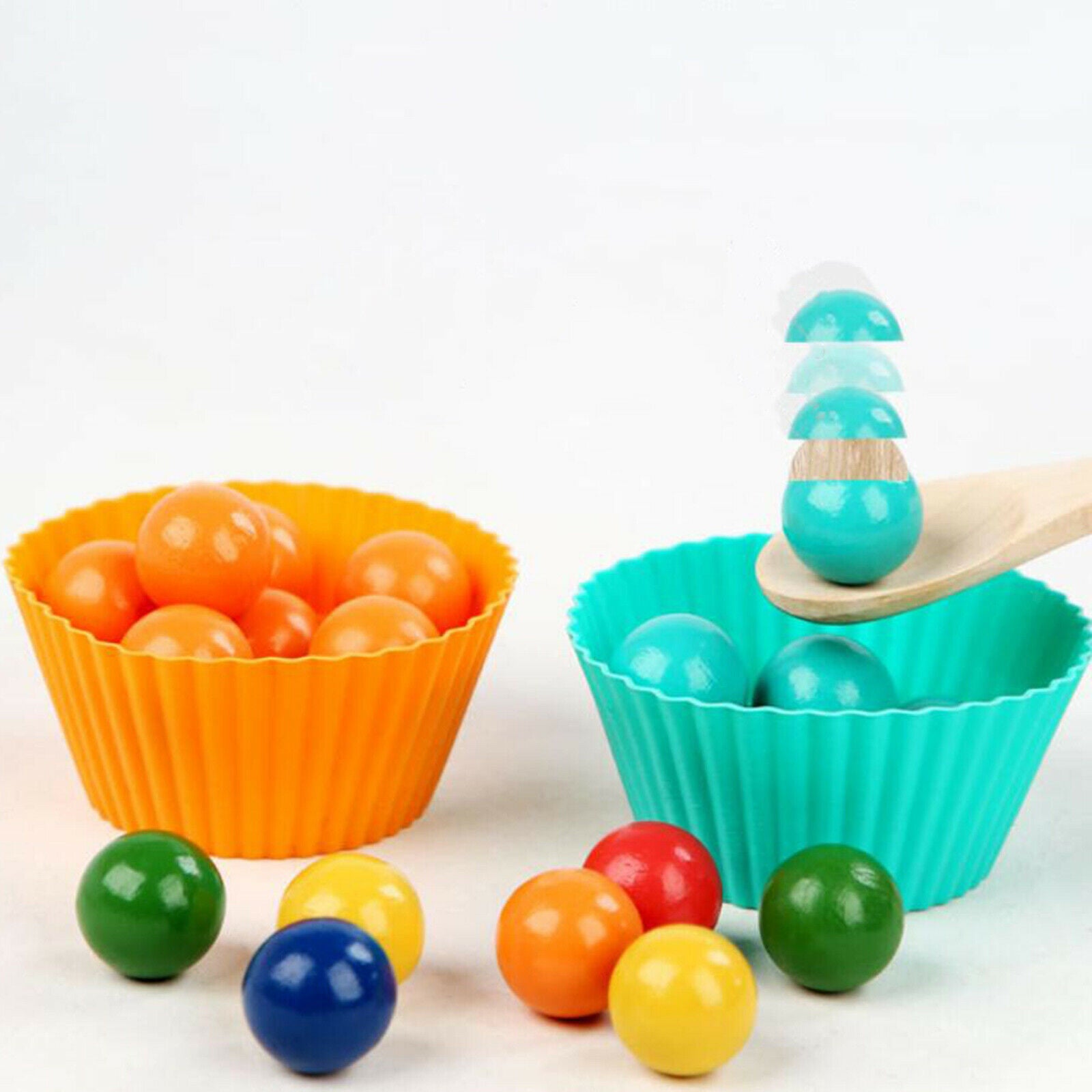 Rainbow Wooden Beading Game Puzzle Montessori Preschool Educational Toys Kids