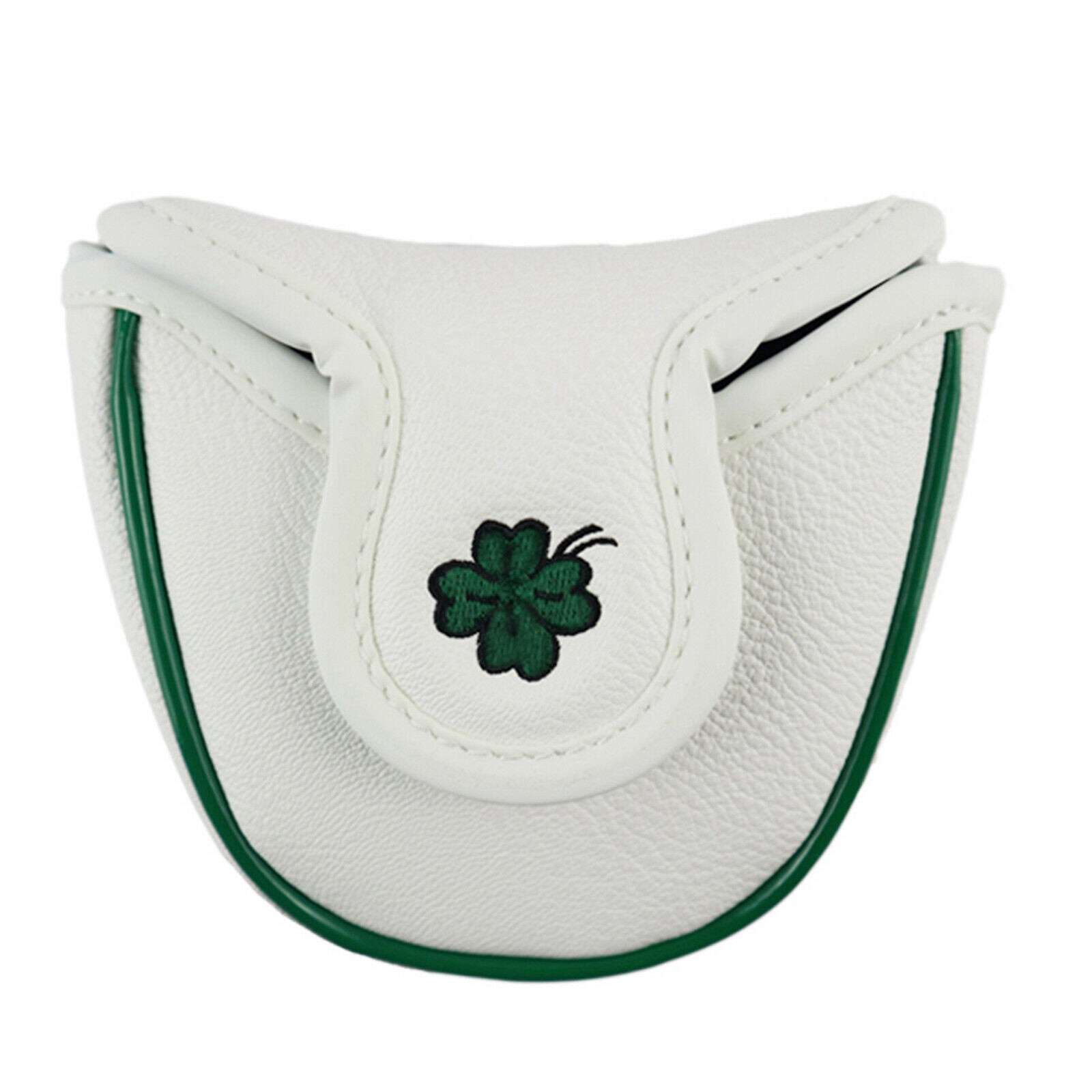 Pu Golf Putter Cover Half Mallet Head Cover Club Head Protector Guard White
