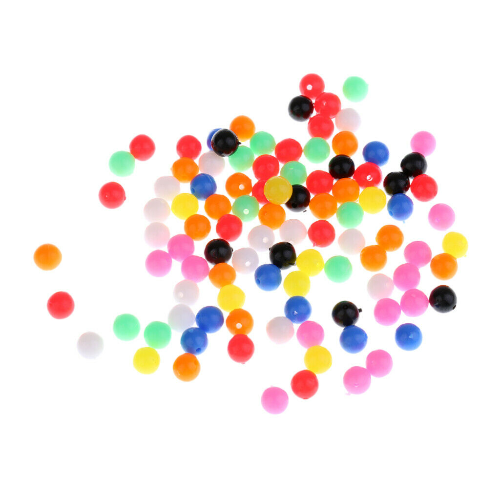 200pcs PE Multicolor Fishing Beads Lure Fishing Line Beads Tackle for fishing
