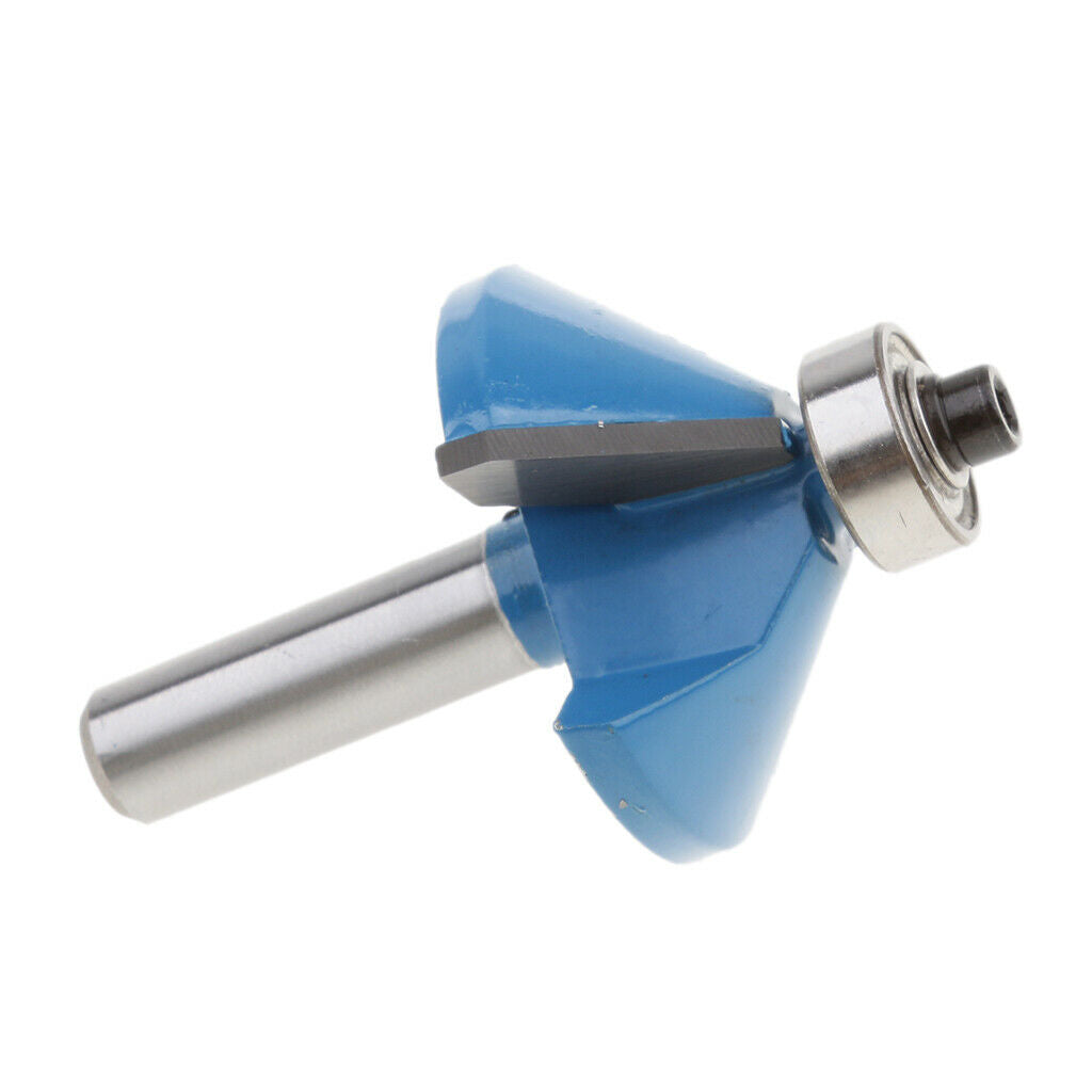 8mm Shank 45 Degree Chamfer Bevel Edging Router Bit Woodworking Cutter #20