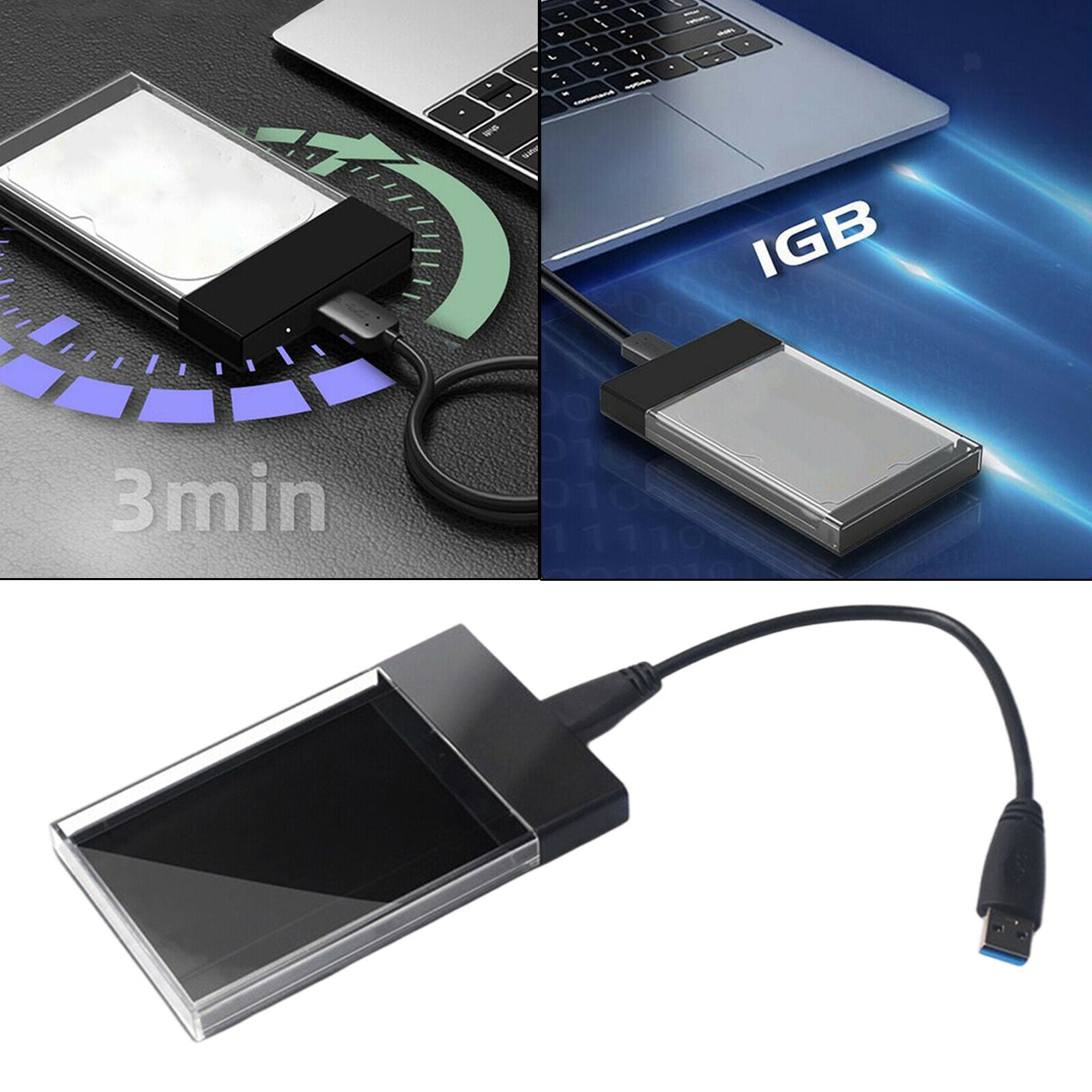 SATA to USB 3.0 Hard Drive Mobile Box Hard Drive Enclosure for Tool-Free