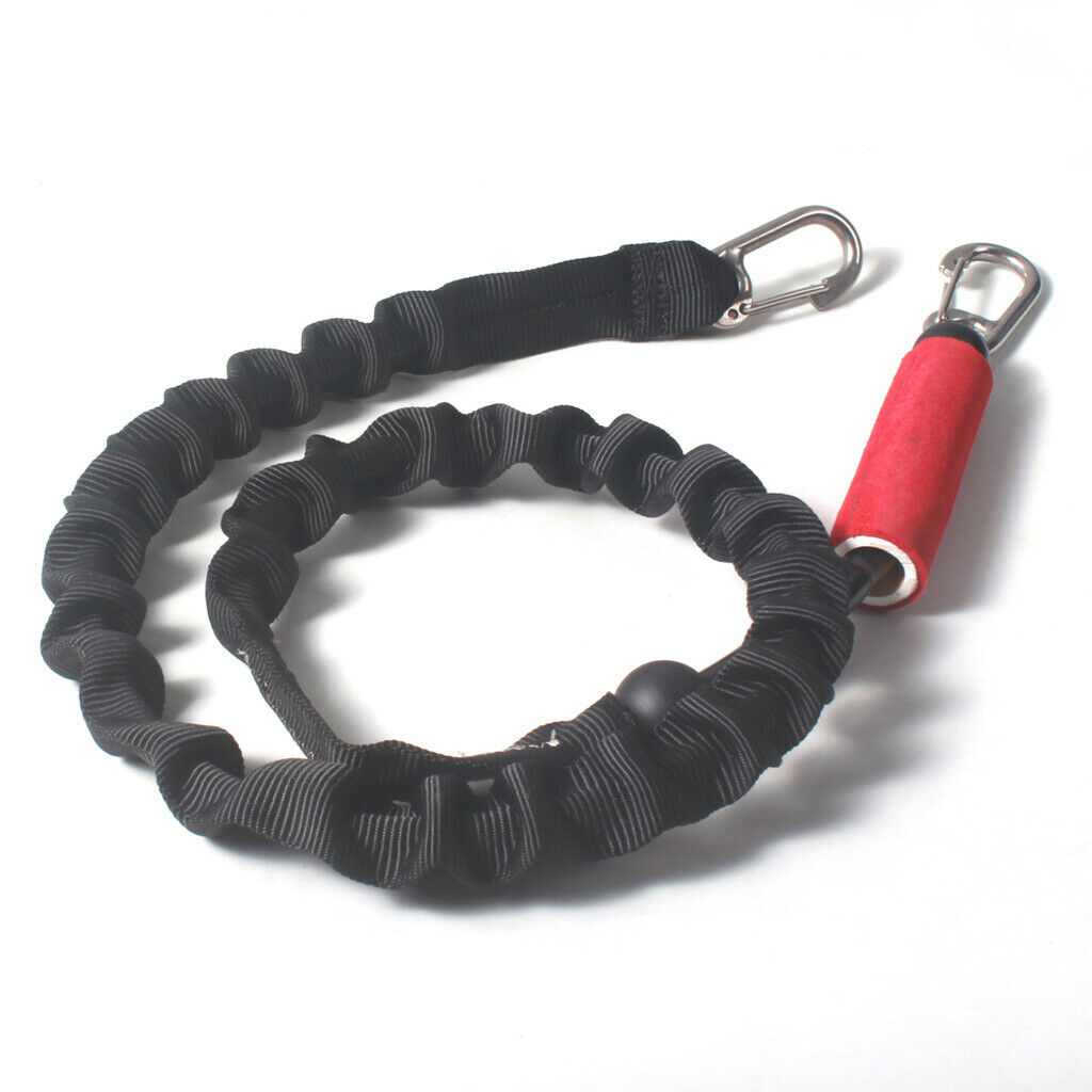 Premium Strong Kitesurfing Kiteboarding Leash Bungee Rope & 2 Carabiner Hook